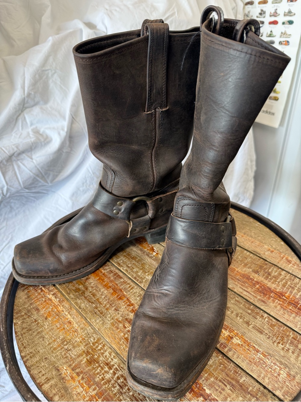 Frye Dark Brown Harness Engineer Boots Mens 9 Frye Boots — FauxyFurr Vintage